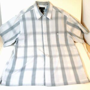 David Taylor Luxury Microfiber Button Mens Shirt Sz L Short Sleeve Pocket
